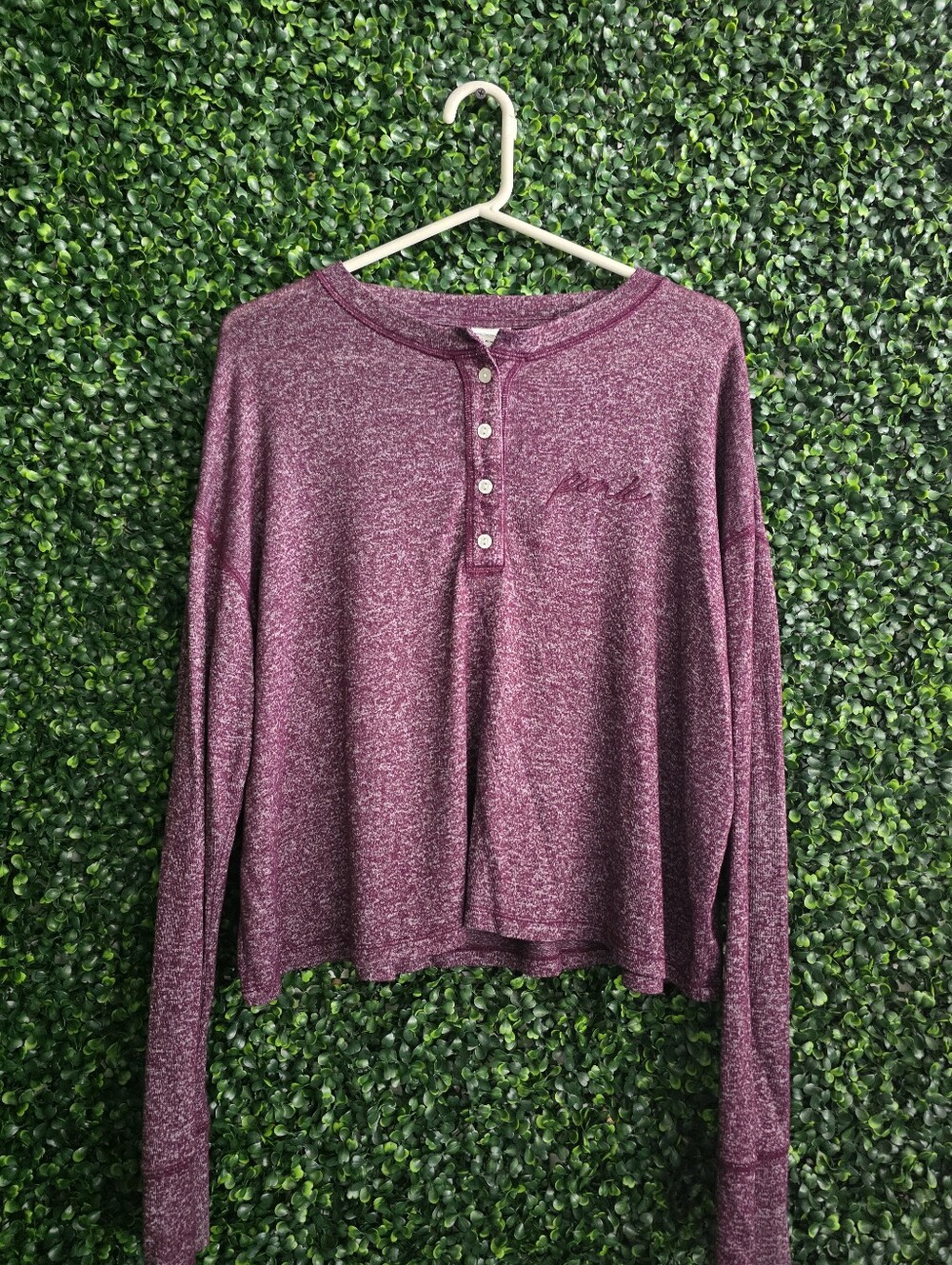 Pink Victoria's Womens Secret Heather Plum Long Sleeve Size M
